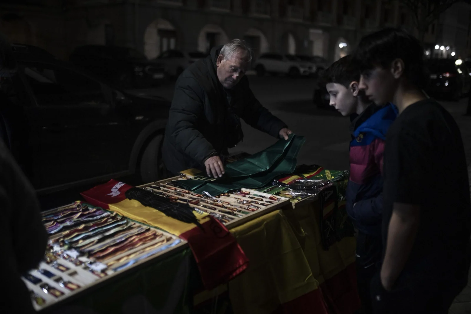 In the town square of Aguilar de Campoo,