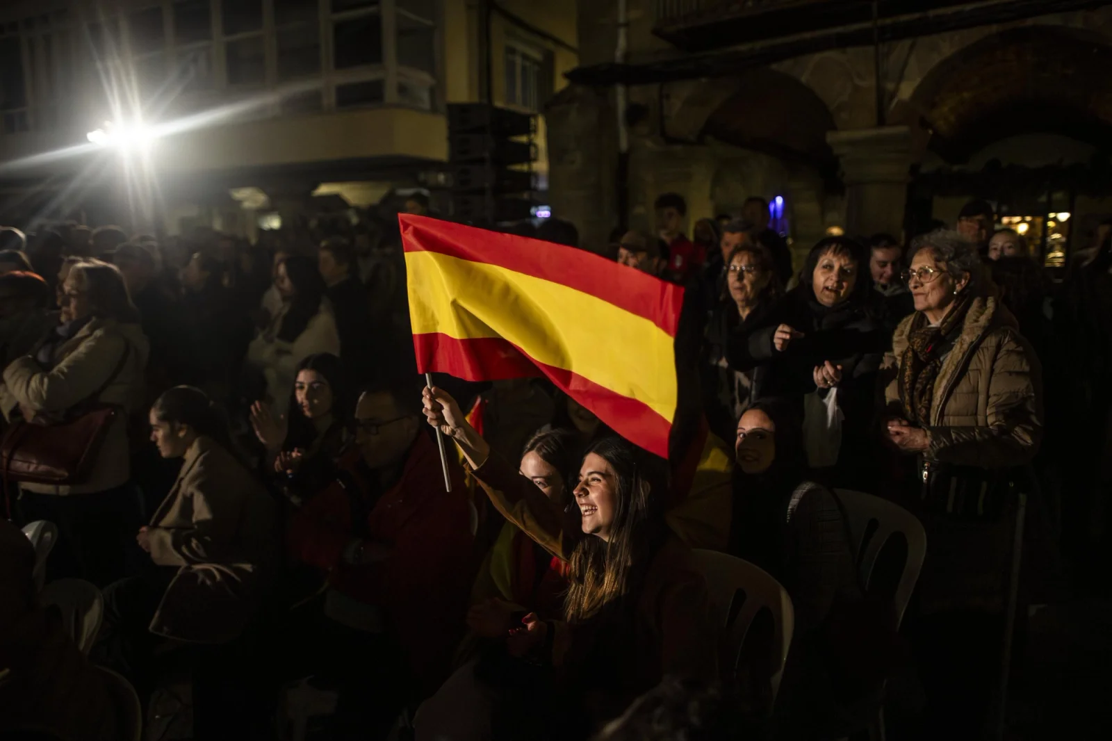 In the town square of Aguilar de Campoo,