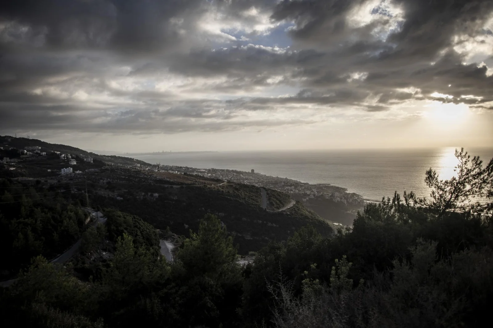Views of the coast of Lebanon from the road to Maaysra