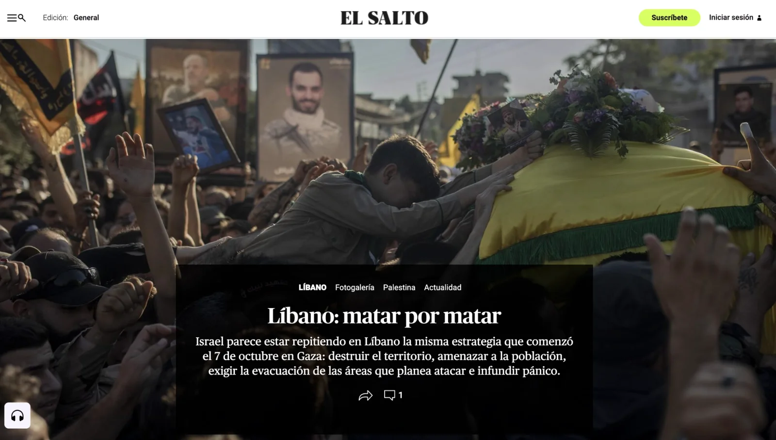 Tearsheet: El Salto, Líbano: matar por matar