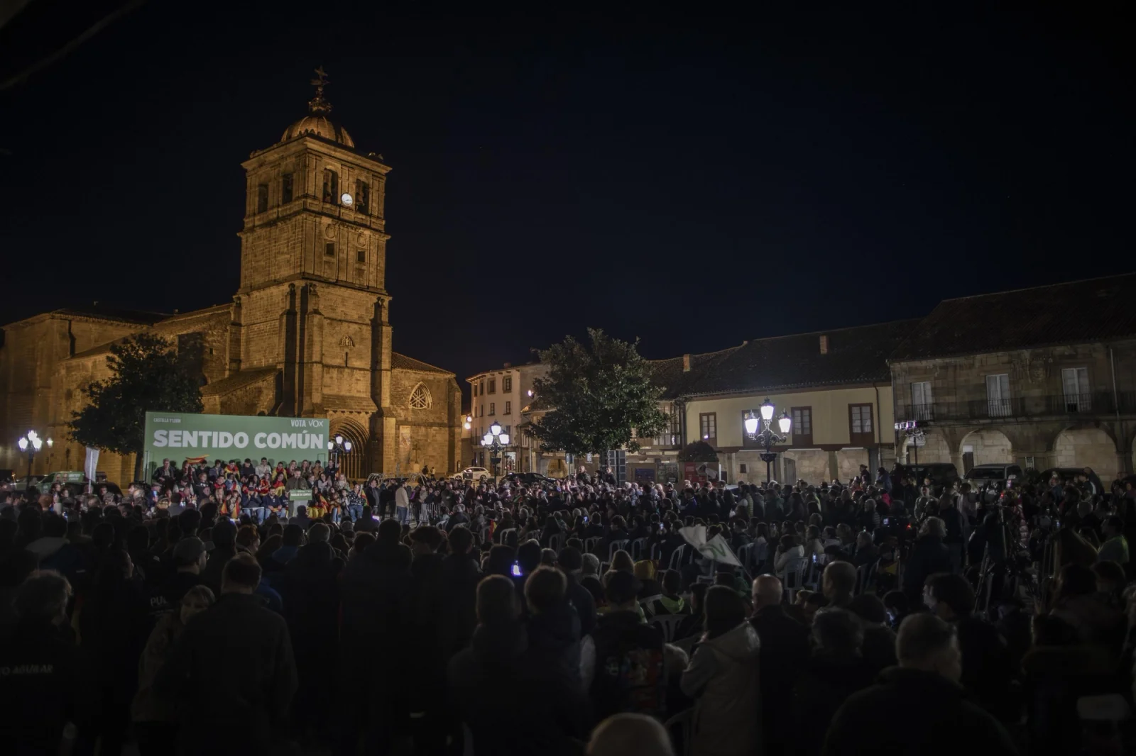 In the town square of Aguilar de Campoo,